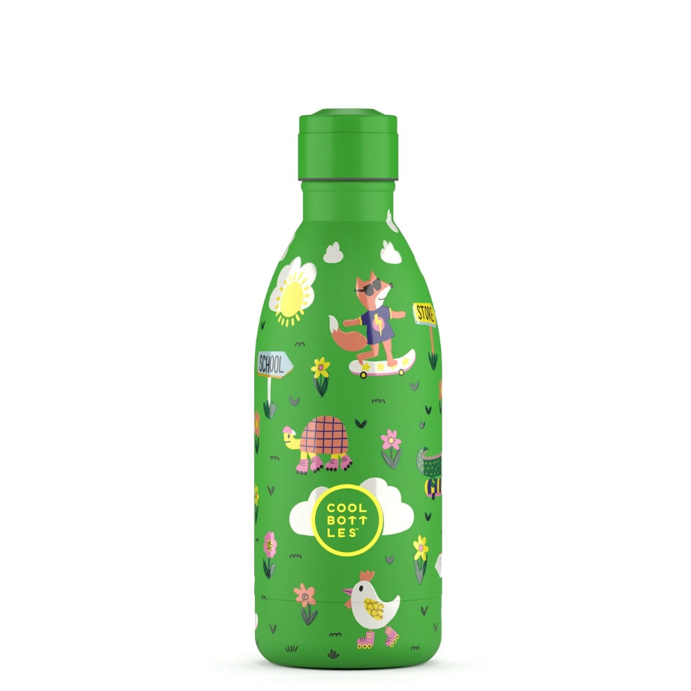 Cool Bottles - Kids Triple-Insulated Water Bottle - Rolling Skaters 500ml