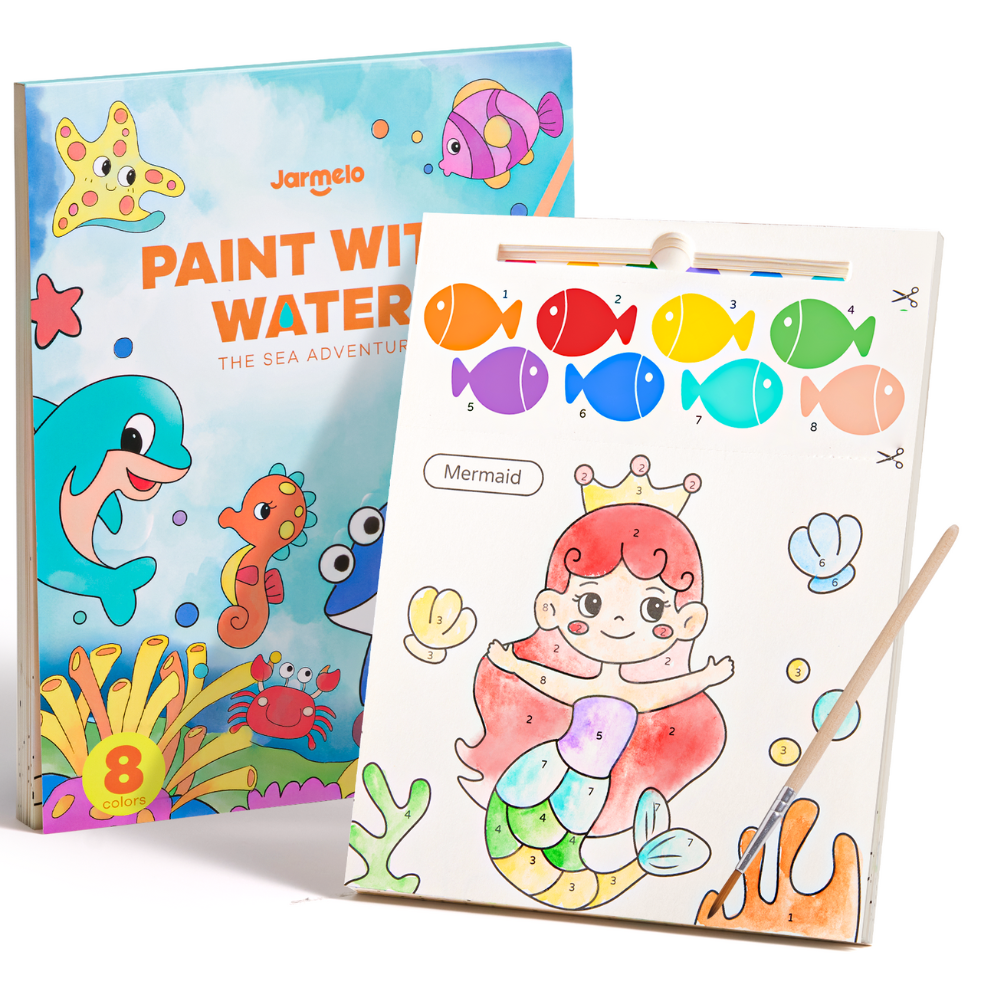Jar Meló - Watercolour Painting Book - 20 Pages & Paint Brush - Sea Adventure