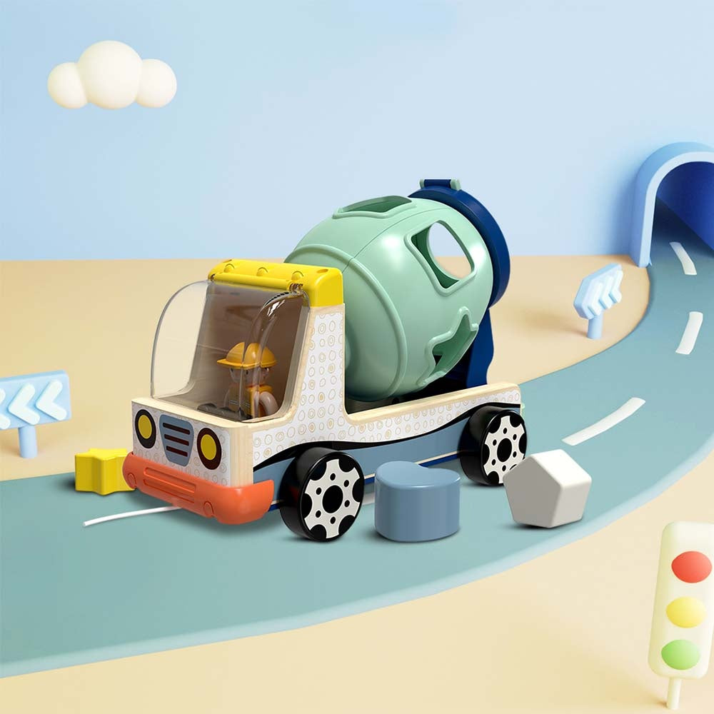TopBright - Shape Sorting Truck with Wooden Blocks for Toddlers-**
