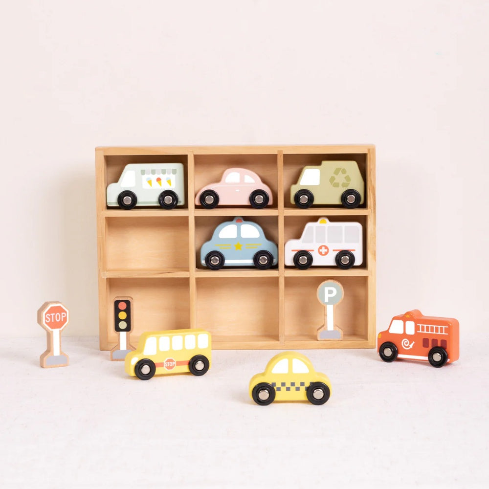 TookyToy - Transportation & Street Sign Set - 12 Piece Pastel Set