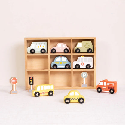 TookyToy - Transportation & Street Sign Set - 12 Piece Pastel Set