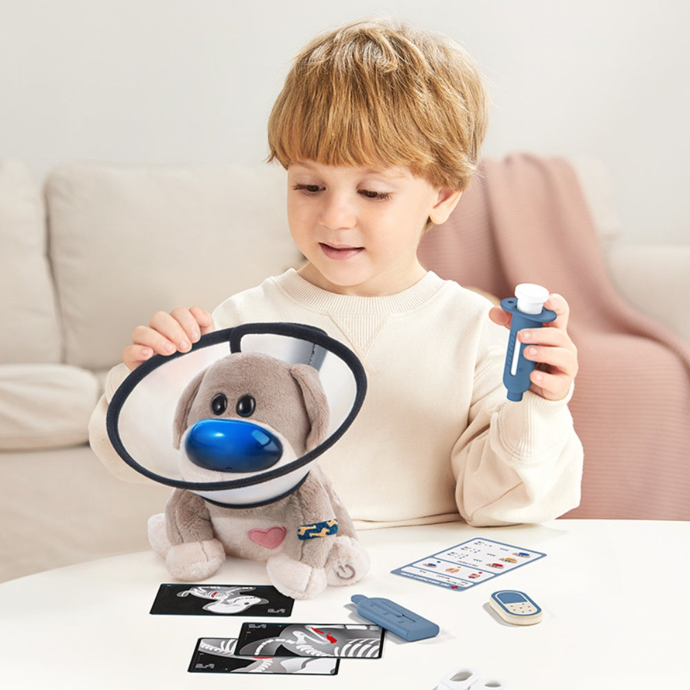 TopBright - Pretend Play Doctor Vet Kit - Interactive Puppy with Sound & Lights