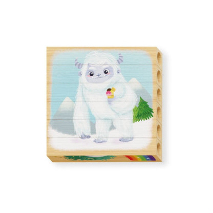 Quercetti - Wooden, Eco-Friendly Fantastic Animals Block Puzzles: 4 Puzzles