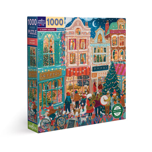eeBoo - A Happy Holiday 1000 Piece Square Puzzle