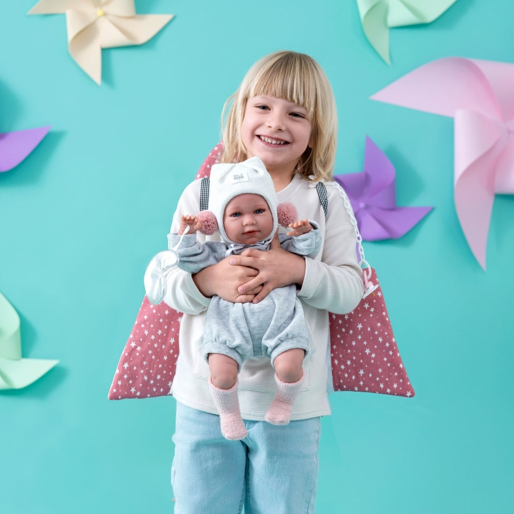 Llorens - Baby Girl Doll with Crying Mechanism, Clothing & Space Carrier: Mimi - 42cm