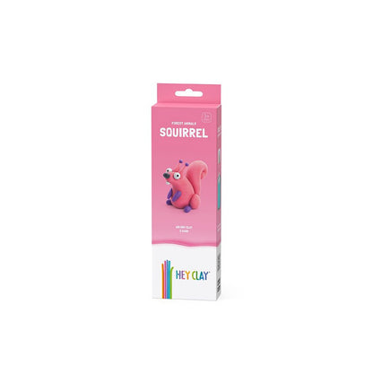 Hey Clay - Modelling Air-Dry Clay with Fun Interactive App - Squirrel, series Forest Animals, 3 cans