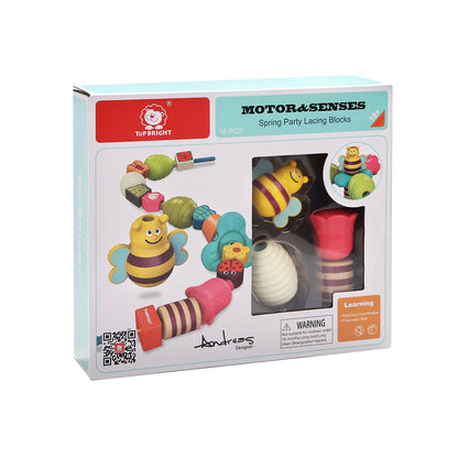 TopBright - Fine Motor Lacing Blocks Set - Spring Party