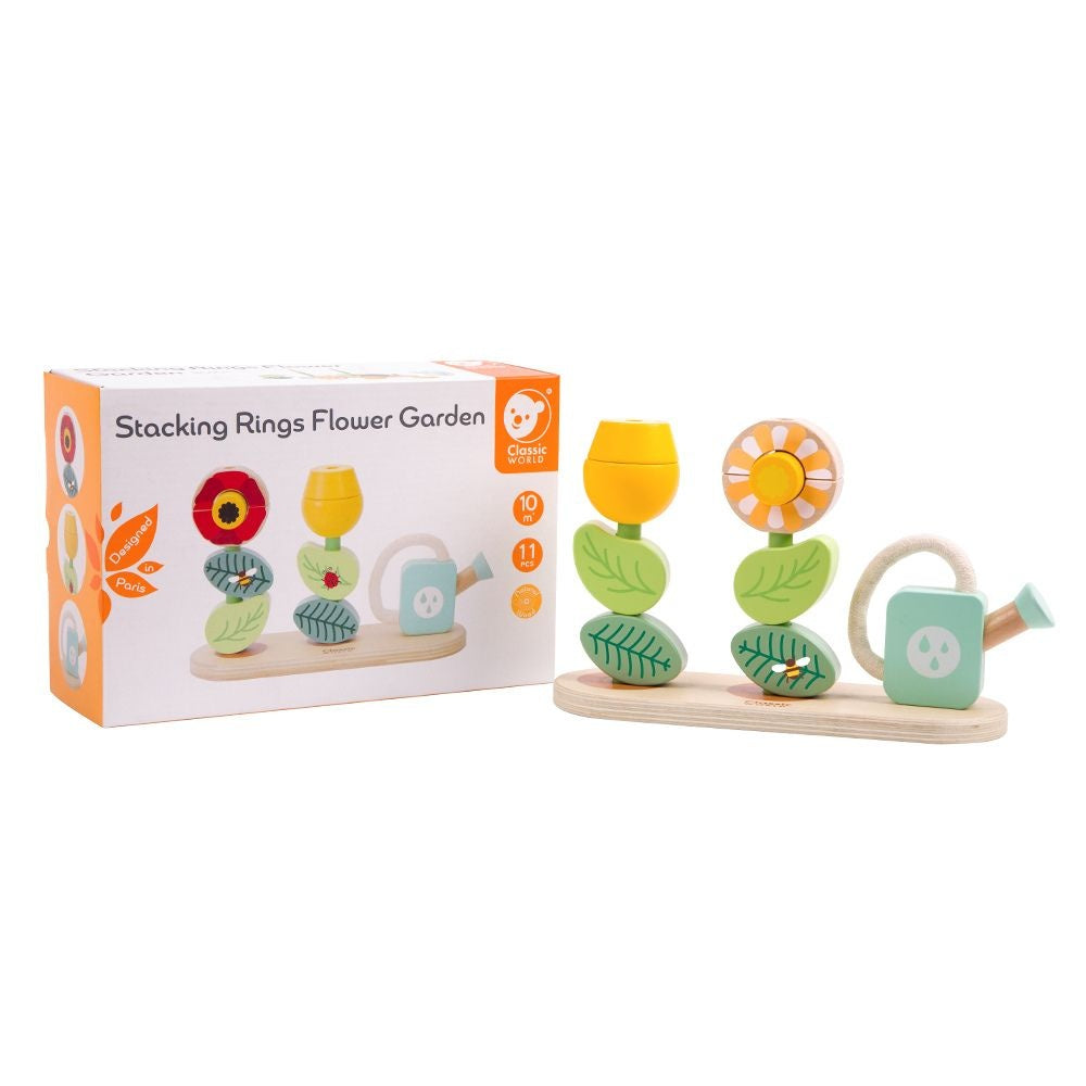 Classic World - Wooden Stacking Toy - Flower Garden - 11pcs