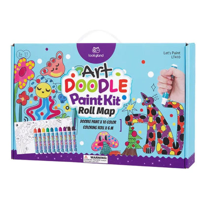 TookyToy - 2-in-1 Dot Art Painting Kit and Colouring Roll: 10 Colours - Motherhood