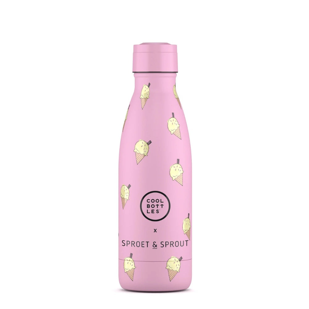 Cool Bottles - Kids Triple-Insulated Water Bottle - SPRT & Pink Scoop 350ml