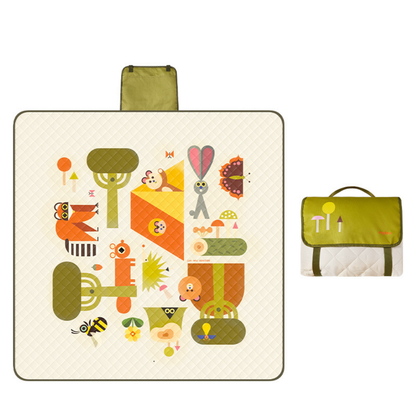 Mideer - Portable Family Picnic Mat with Artist Illustrations - Deer Camp Party