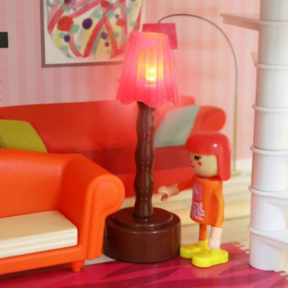 TopBright - Modern Doll House - Fully Furnished with Lights & Sounds - 80 x 25 x 75 cm - 20pcs-**