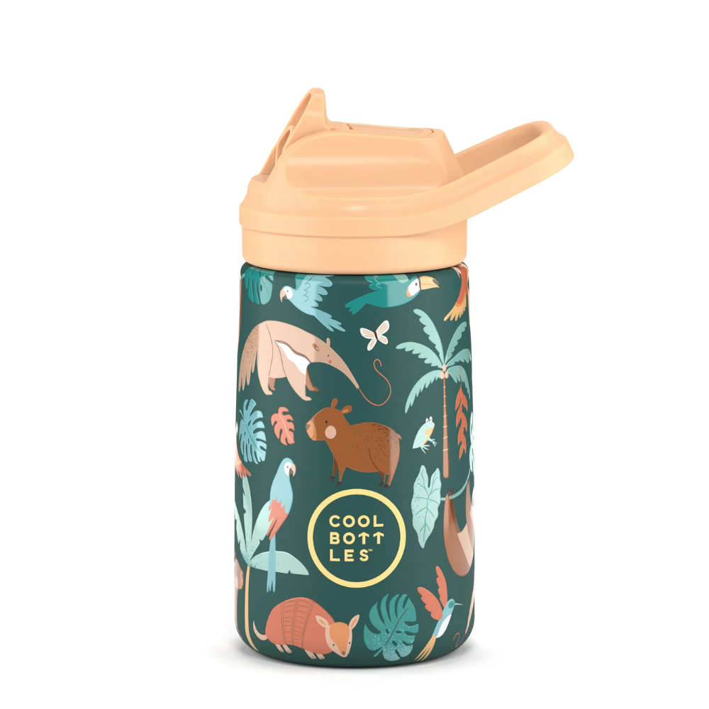 Cool Bottles - Kiddies Triple-Insulated Water Bottle - Rainforest Refuge 350ml