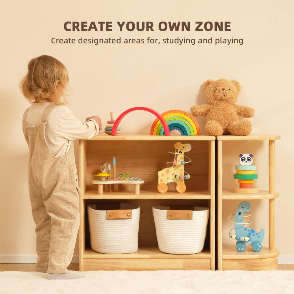 TookyToy - Wooden Shelf and Toy Storage for Kids Room: Rubber wood 60x60cm