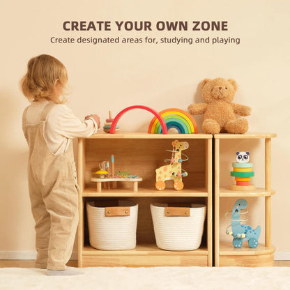 TookyToy - Wooden Shelf and Toy Storage for Kids Room: Rubber wood 60x60cm