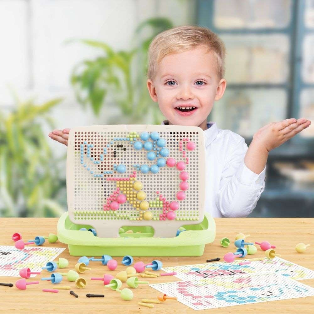 Quercetti - Fantacolor Baby Eco-Friendly First Peg Board Activity Set