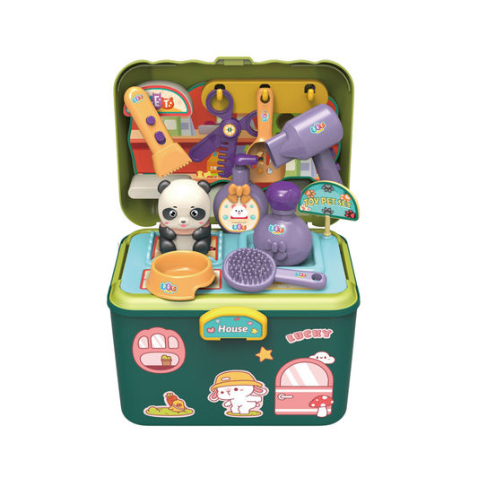 Cogo - Pretend Play Pet Set - 2-in-1 Pet Care Kit with 10 Accessories