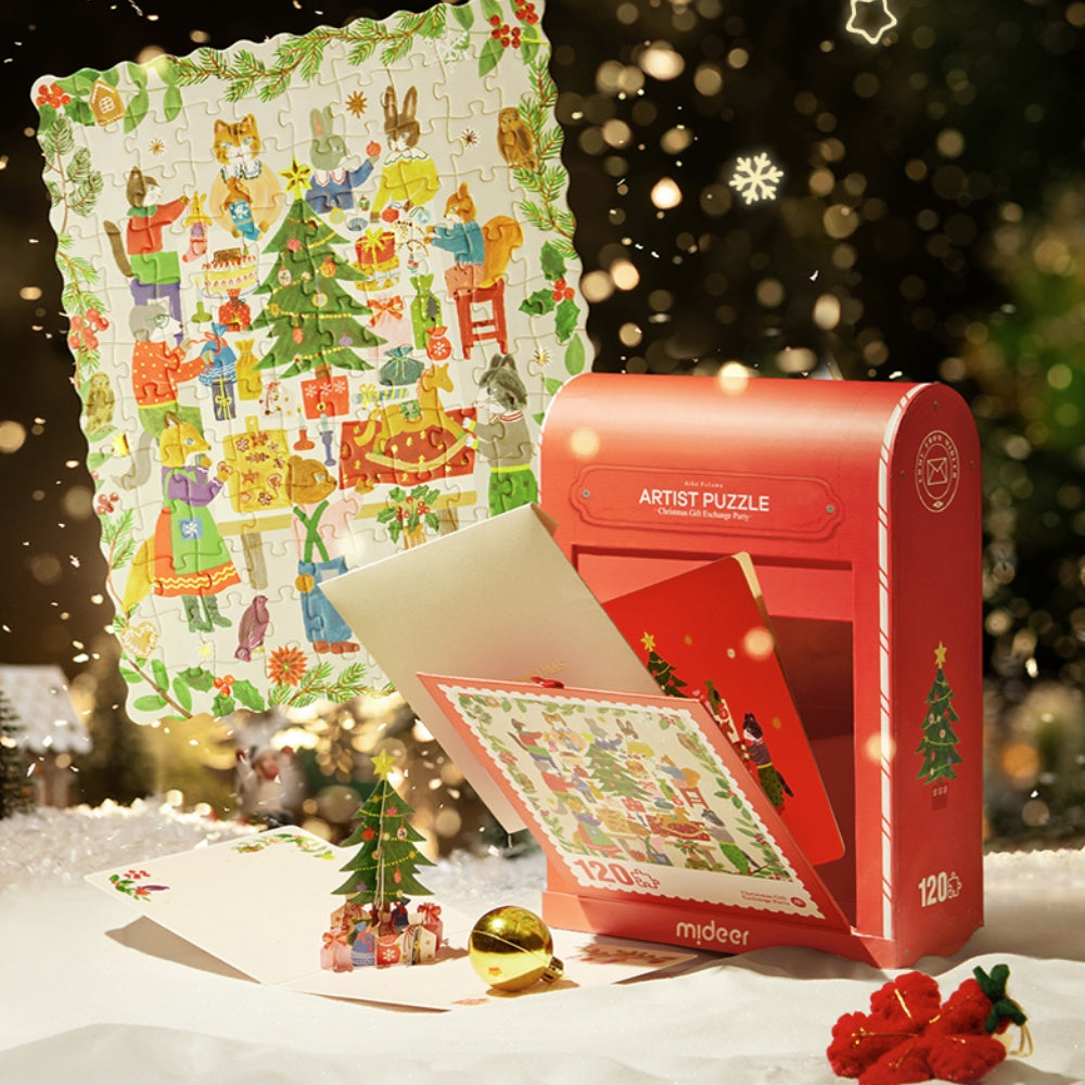 Mideer - Christmas Gift Box - 120 Piece Puzzle