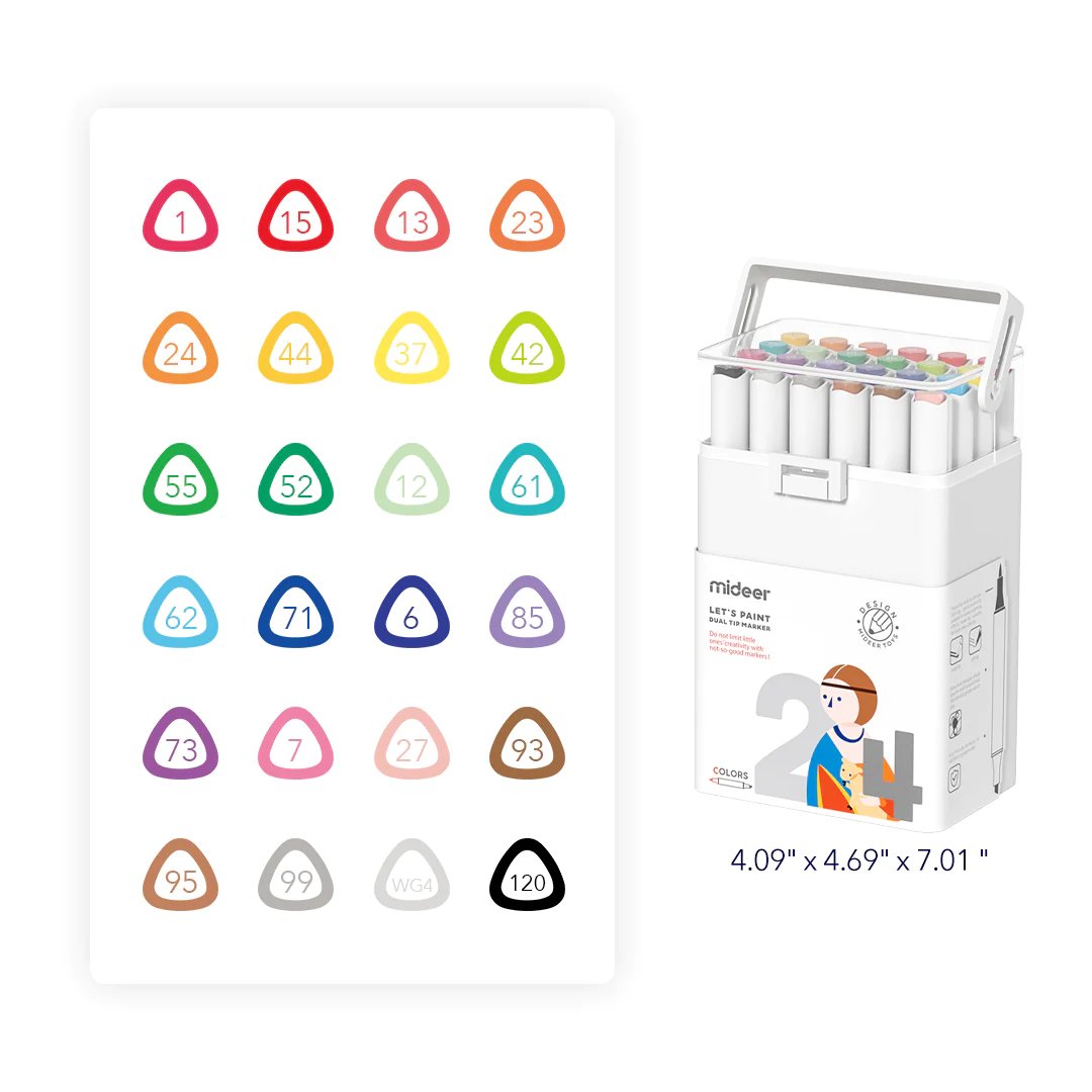 Mideer - Dual Tip Marker - 24 Colours