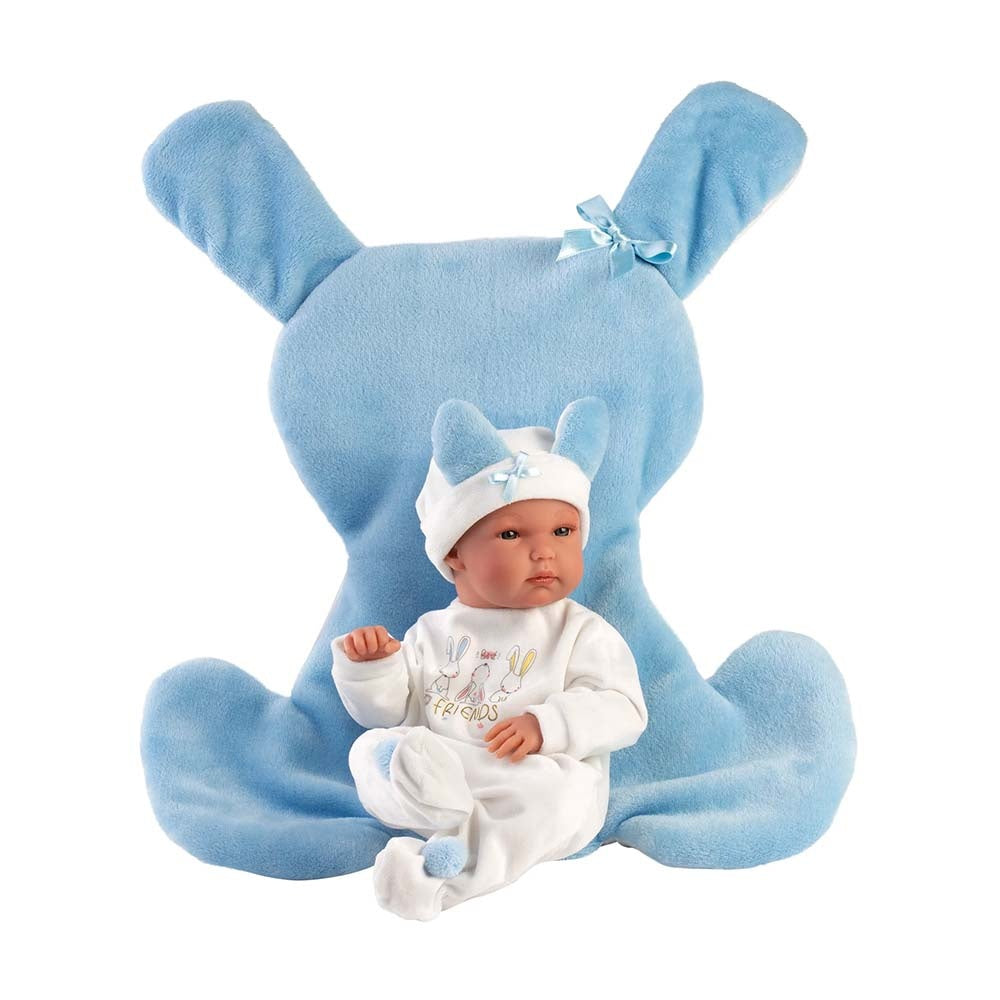 Llorens - Anatomically Correct Baby Boy Doll with Clothing & Bunny Cushion: Bimbo - 35cm
