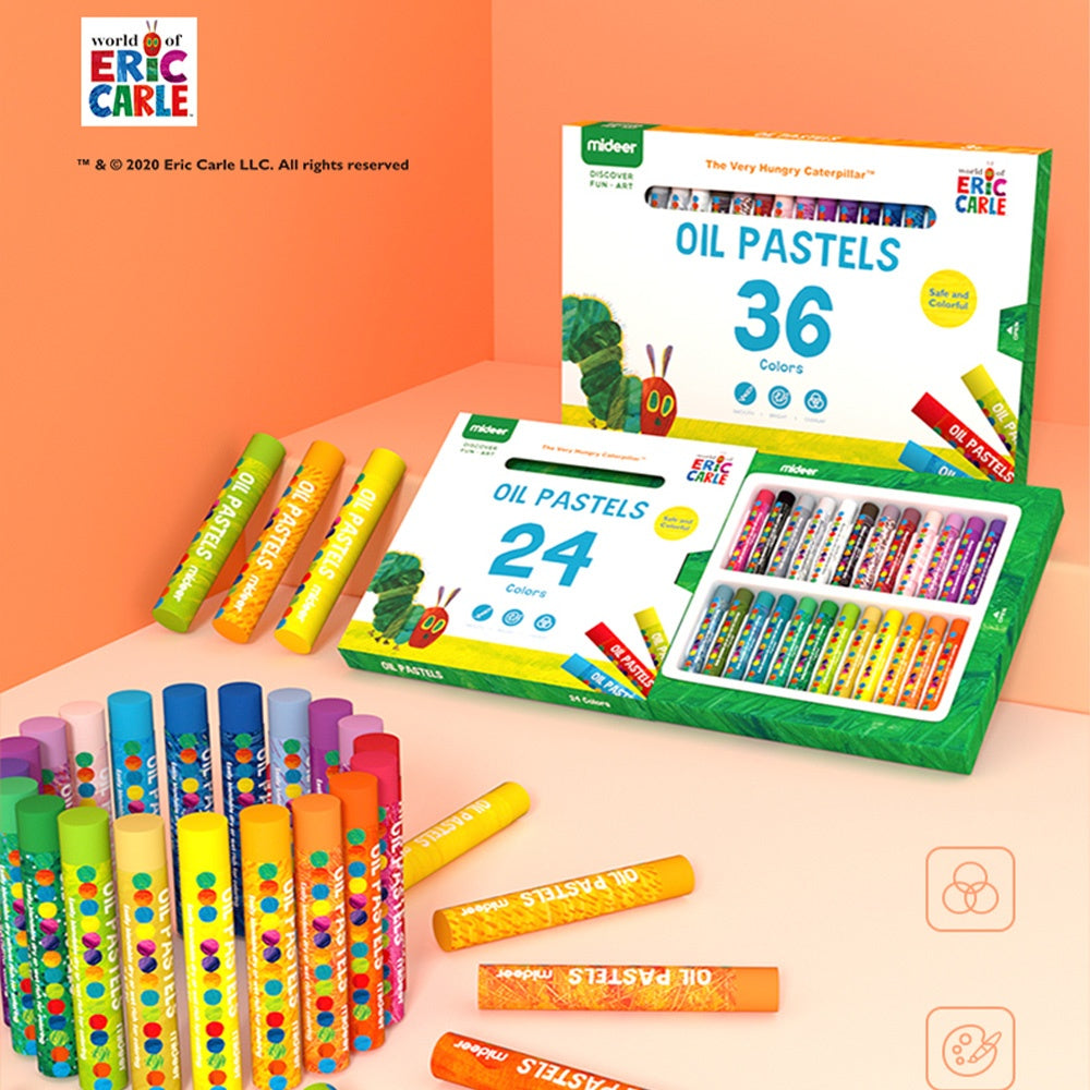 Mideer - Oil Pastels - The Very Hungry Caterpillar - 24 Colours
