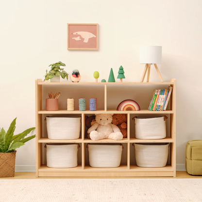 TookyToy - Wooden Shelf and Toy Storage for Kids Room: Open Plywood 90x113cm