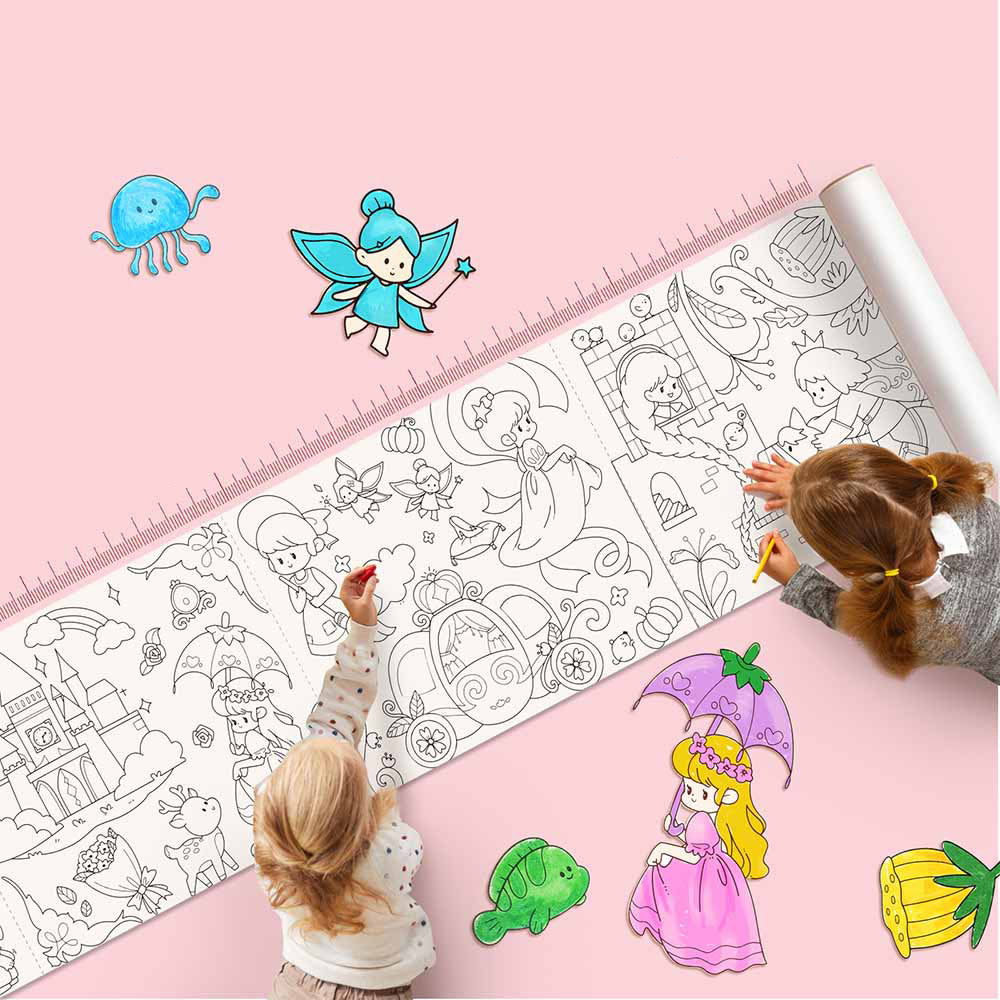 Jar Meló - Colouring Paper Roll - Tear & Stick - Fairy Tale Land 3m