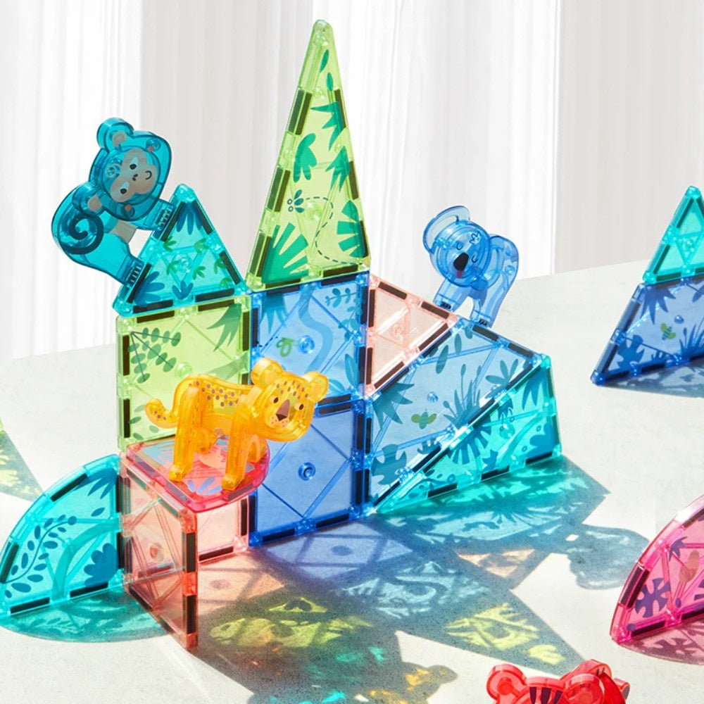 Mideer - Colourful Magnetic Tiles Building Set - Magical Jungle - 40pcs