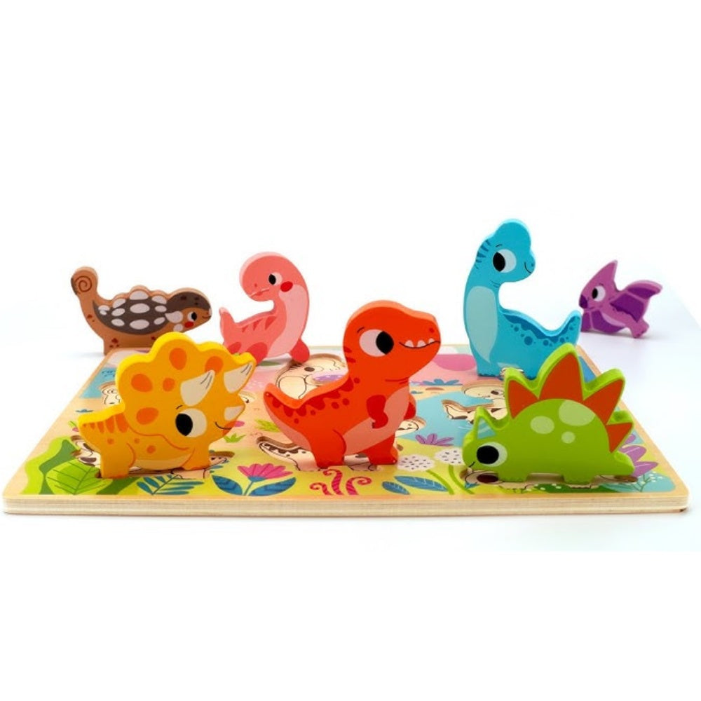 TookyToy - Wooden Chunky Dinosaur Puzzle