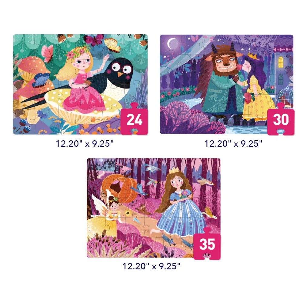 Mideer - Level Up Jigsaw Puzzle for Kids - 3-in-1 - Level 3 Princess Romance