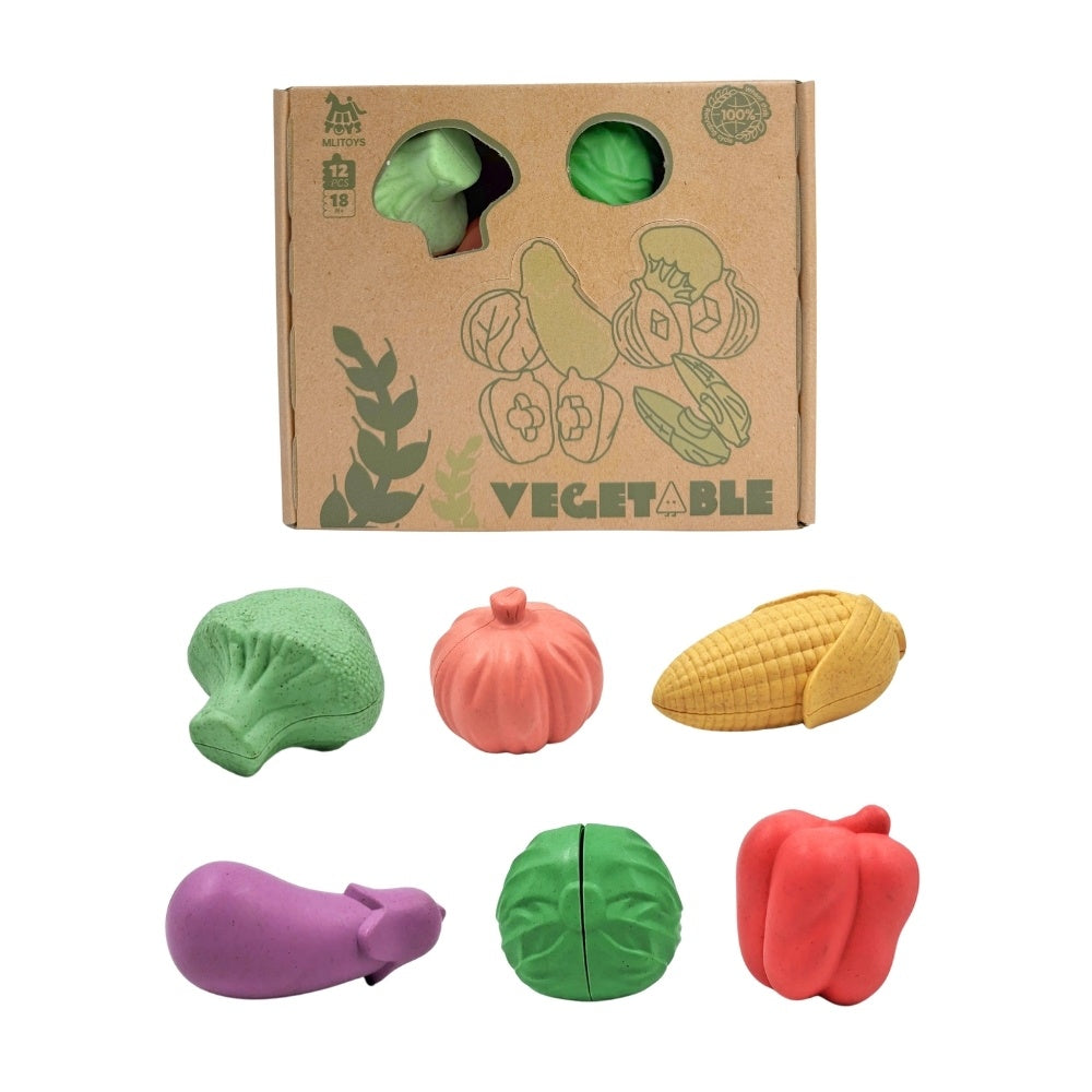 Mingli Toys - Shape Sorting Vegetable Set - Eco-friendly Educational Toy - 12 Pieces
