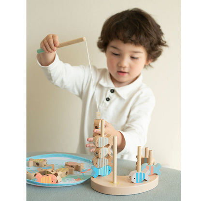 Classic World - Wooden Magnetic Fishing & Stacking Game