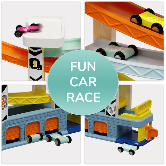 TopBright - Car Race Ramp Activty Toy with 4 Cars