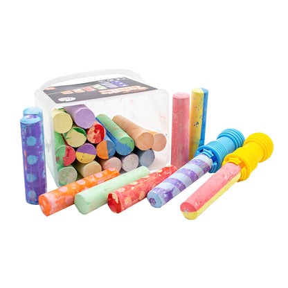 Jar Meló - Jumbo Sidewalk Chalk with Holders - 24 Colour Washable Kit