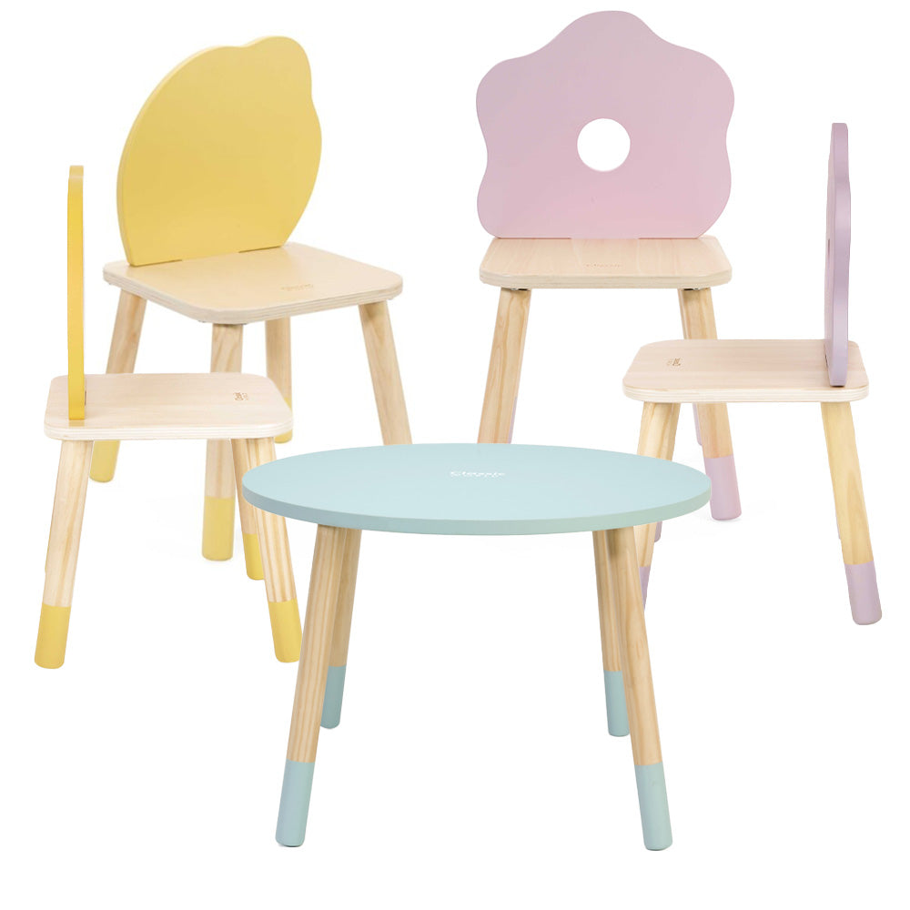 Classic World - Grace Table & Chair Set - 5 Pieces - 2x Lemon 2x Flower