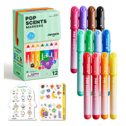 Jar Meló - Scented Markers - 12 Washable Non-Toxic Colours