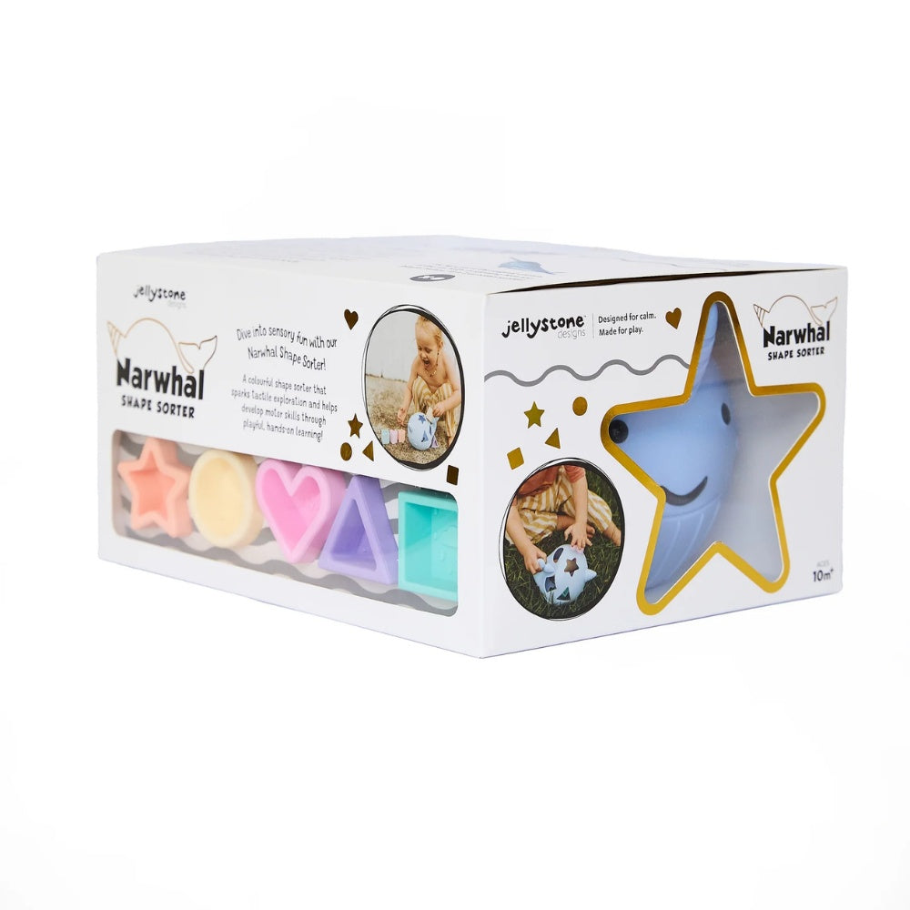 Jellystone Designs - Narwhal Silicone Shape Sorter - Pastel