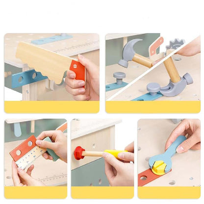 TookyToy - Pretend Play Wooden Workbench Set - Motherhood