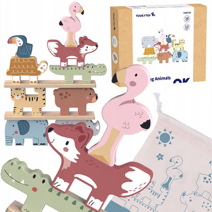 TookyToy - Wooden Stacking Animals Activity Toy - Motherhood