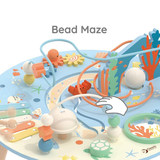 Classic World - Wooden Multi-Activity Table - Ocean-themed - Motherhood
