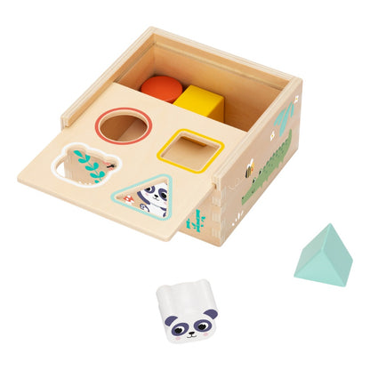 hi Pando - Colourful Wooden Shape Sorter with Animal Illustrations - 5pcs