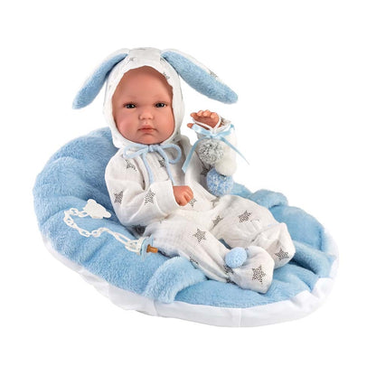 Llorens - Anatomically Correct Baby Boy Doll with Clothing & Carrier Seat: Bimbo - 35cm