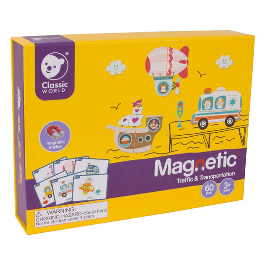 Classic World - Magnetic Activity Set - Traffic & Transportation - 60pcs