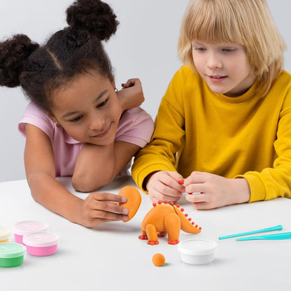 Hey Clay - Modelling Air-Dry Clay with Fun Interactive App - Dinos, 15 cans