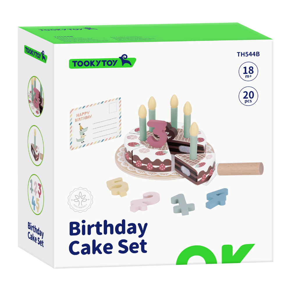 TookyToy - Pretend Play Birthday Cake Toy Set - Motherhood