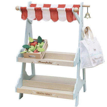 Le Toy Van - Wooden Market Stall & Fruit Play Food Crate - 3pcs