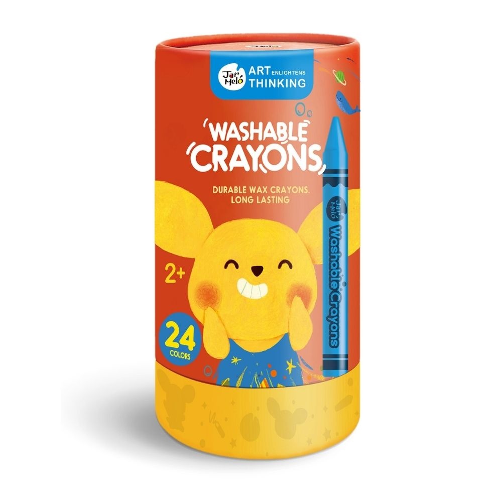 Jar Meló - Wax Crayons - Washable Non-Toxic - 24 Colours