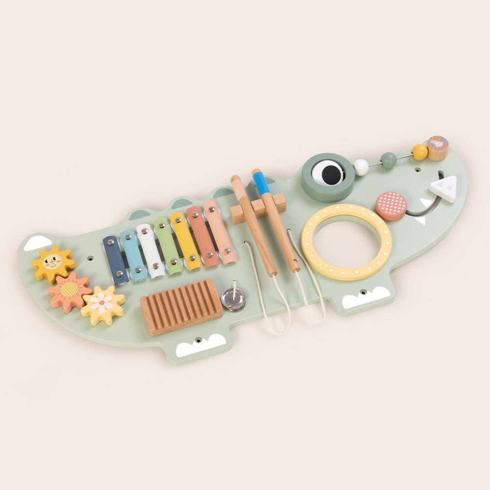 TookyToy - Wooden Crocodile Activity Wall Mounted Learning Toy