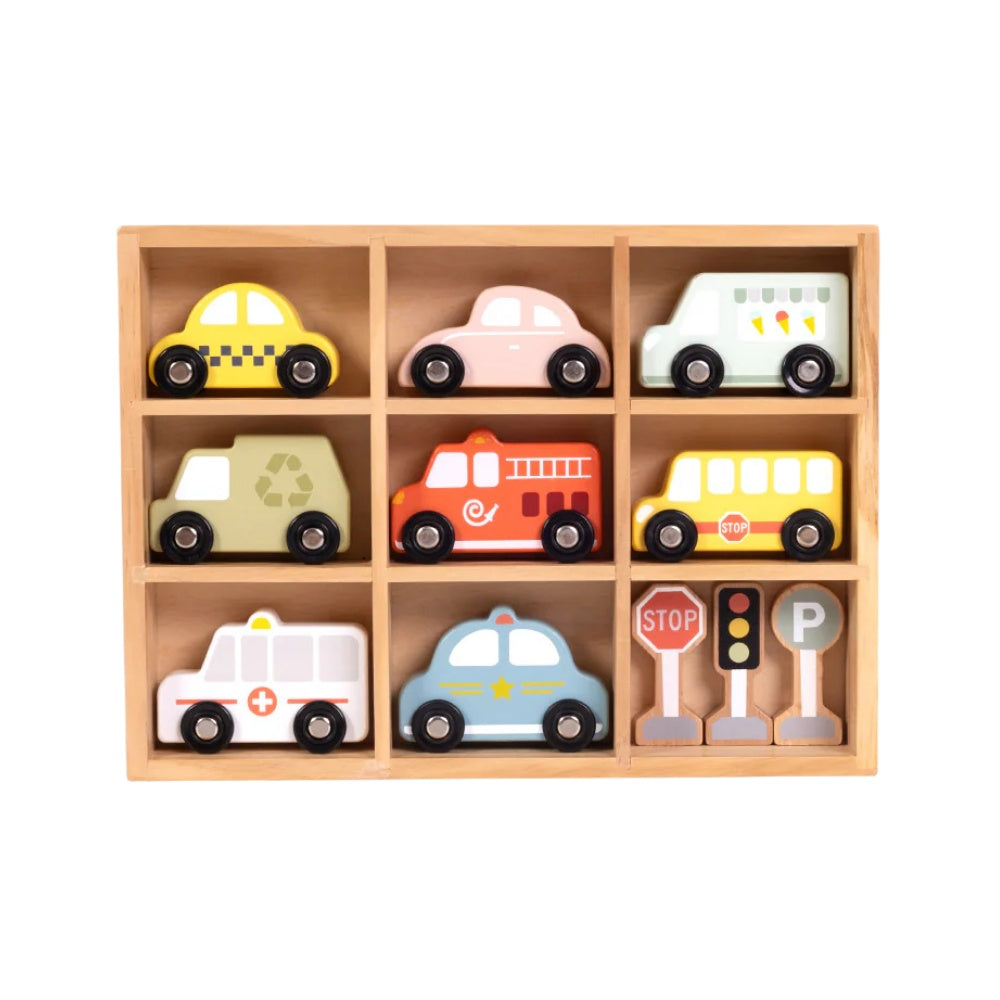 TookyToy - Transportation & Street Sign Set - 12 Piece Pastel Set