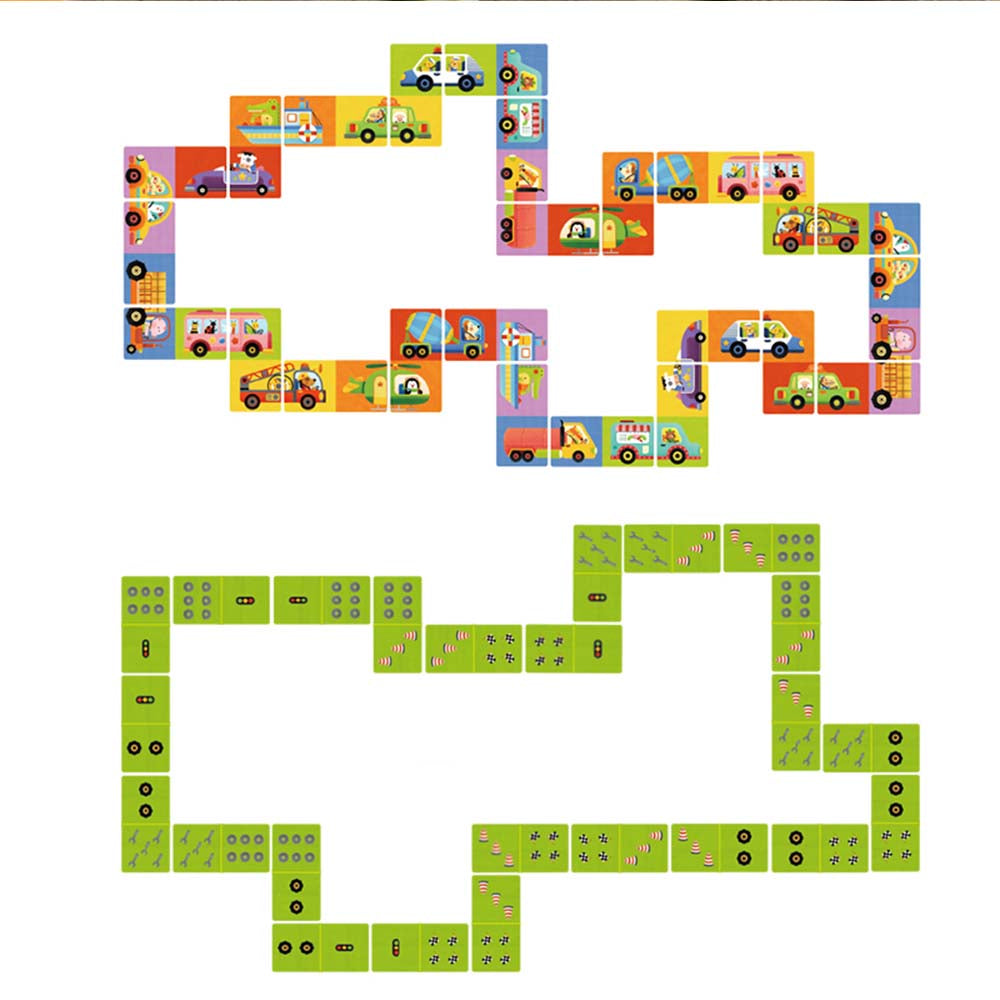 Mideer - 2-in-1 Domino Puzzle Game - Traffic - 24pcs